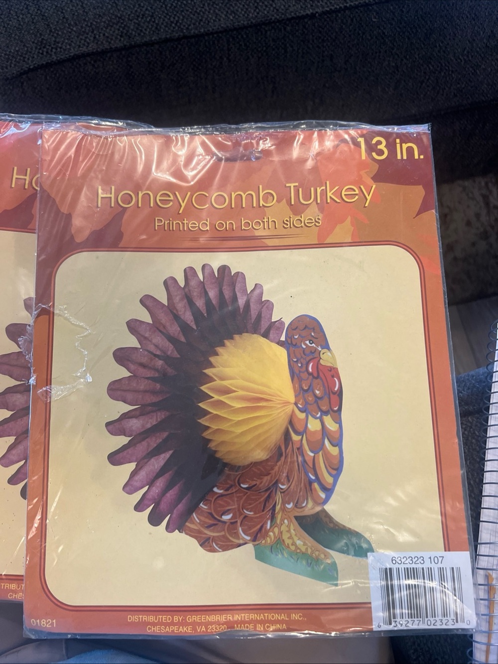 Thanksgiving Honeycomb Turkey Table Ornament - Yellow and Brown